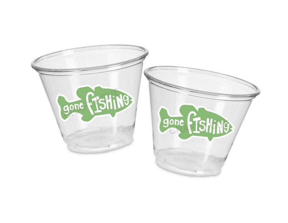 FISHING PARTY CUPS - Gone Fishing Party Fishing Party Favors Fishing Bobber Decorations Fishing Birthday Fishing Party Bait Bobber Fish Cups