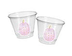 PINK PUMPKIN PARTY Cups - Pink Pumpkin Party Pink and Gold Pumpkin Cups Little Pumpkin Fall Baby Shower Pink Pumpkin Little Pumpkin Cups