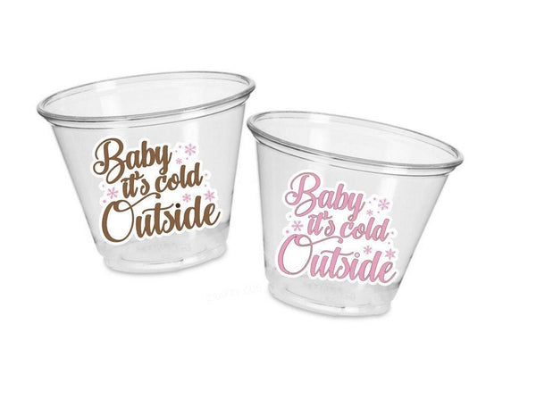 WINTER PARTY CUPS - Baby It's Cold Outside Cups Winter Party Favor Cups Winter Baby Shower Decorations Baby Sprinkle Cups Holiday Party Cups