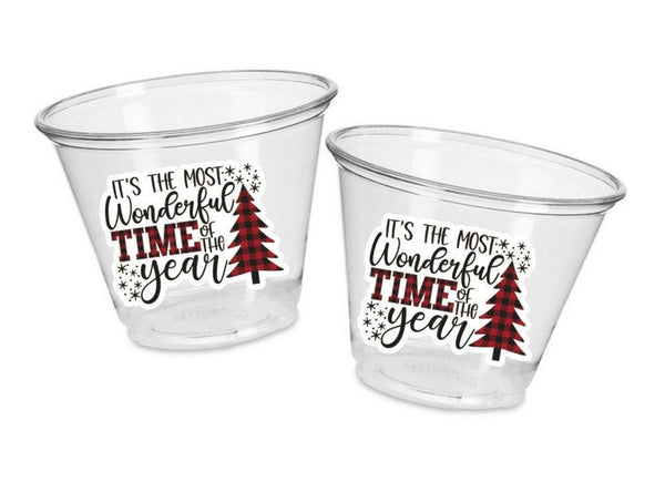 WINTER PARTY CUPS - It's The Most Wonderful Time Of The Year Cups Winter Party Favor Cups Winter Baby Shower Decor Cups Holiday Party Cups