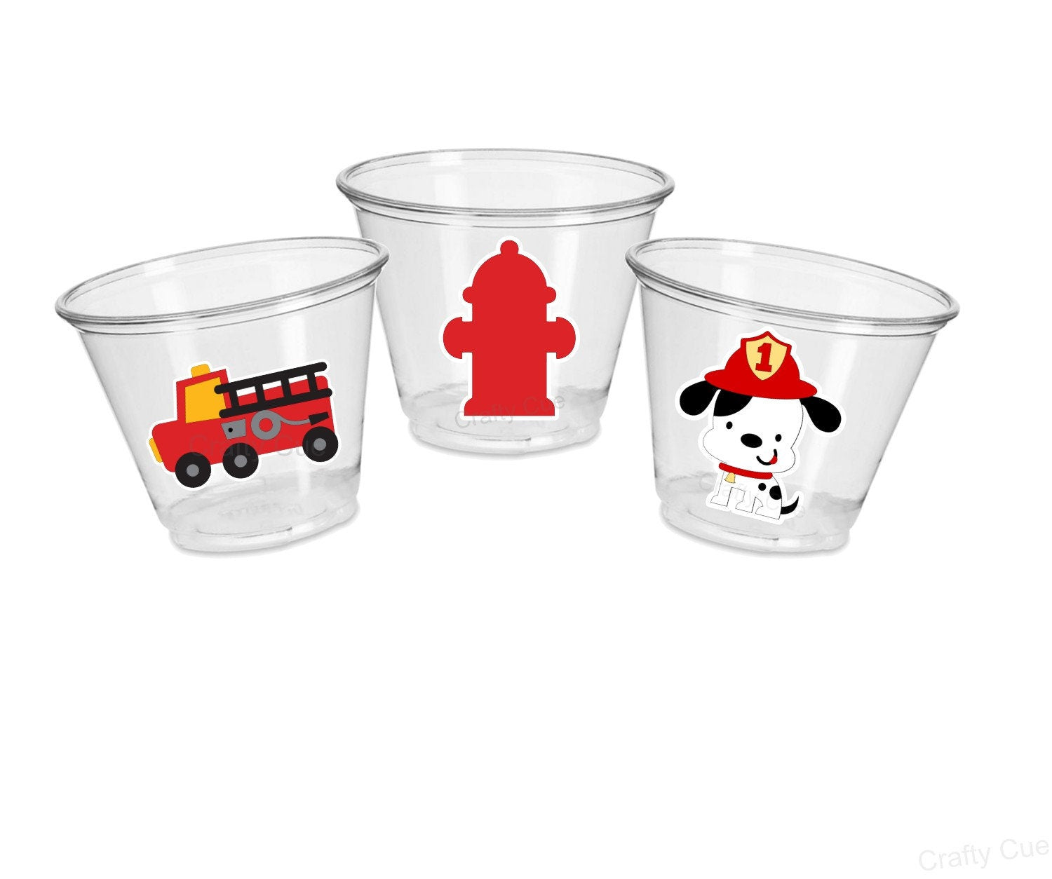 Firetruck Party Cupcake Toppers - Firetruck Birthday Firetruck Party Firetruck Decorations Firetruck Party Supplies Firetruck Cake Toppers