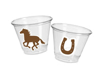 COWBOY PARTY CUPS - Cowboy Cups Cowboy Party Decorations Cowboy Baby Shower Decorations Cowboy Birthday Horseshoe Horse Baby Sprinkle