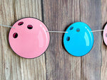 Bowling Garland, Bowling Banner, Bowling Gender Reveal Banner, Bowling Birthday Banner, Pink and Blue Bowling Ball Garland