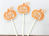 LITTLE PUMPKIN CUPCAKE Toppers - Pumpkin Cupcake Toppers Pumpkin Cake Toppers, Little Pumpkin Birthday, Pumpkin Party, Pink and Gold Pumpkin