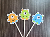 Monster Cupcake Toppers, Monster Birthday Party Cupcake Toppers, Monster Party Cupcake Toppers - 8621651P