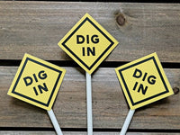 Dig In Cupcake Toppers, Construction Cupcake Toppers, Construction Party Cupcake Toppers, Construction Sign Cupcake Toppers - 920171254P