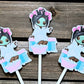 Spa Cupcake Toppers - Spa Birthday Cupcake Toppers - Spa Party Cupcake Toppers - African American Spa Girl 12520243A