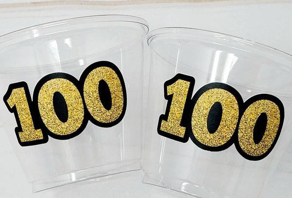 100th BIRTHDAY PARTY Cups- 100 Birthday 100 Party 100 Birthday Party 100 Birthday Party Supplies 100th Party Cup 100th Cups 100th Decoration