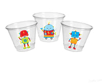 ROBOT PARTY CUPS - Robot Birthday Party Robot Cups Robot Party Decorations Robot Birthday Decorations Robot First Birthday Robot Baby Shower