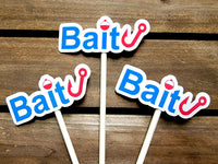 Fishing Cupcake Toppers Fishing Party Cupcake Topper Fishing Birthday Fishing Baby Shower Fishing Party Decorations Fishing Supplies Big One