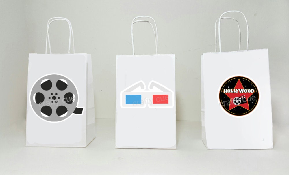 Movie Party Goody Bags, Movie Clapper Goody Bags, Movie Night Favor Bags