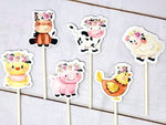 Farm Animal Cupcake Toppers, Farm Birthday Cupcake Toppers, Animal Cupcake Toppers