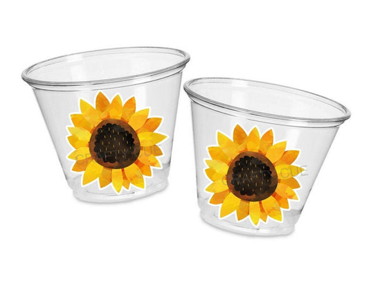 SUNFLOWER PARTY CUPS - Sunflower Cups Fall Birthday Decoration Sunflower Party Fall Baby Shower Fall Party Cups Thanksgiving Cups
