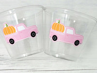 FALL PARTY CUPS - Little Pink Truck Birthday Pumpkin Cups Little Pumpkin 1st Birthday Pumpkin Truck Birthday Decoration Little Pumpkin Party
