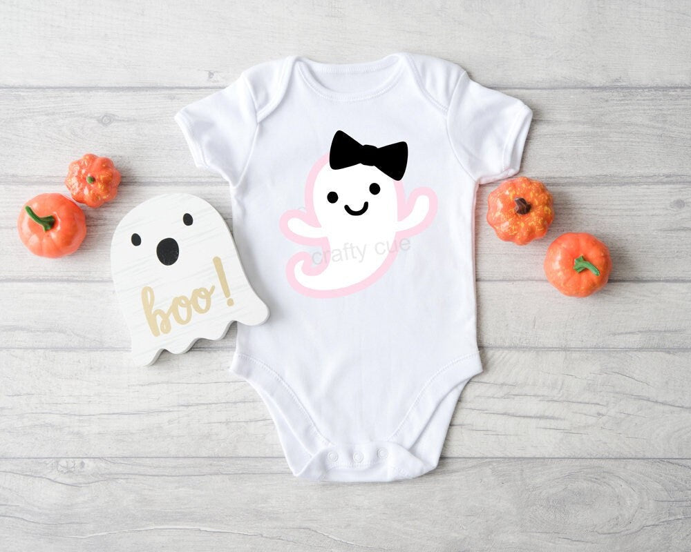 HALLOWEEN GHOST SHIRT - Pink Ghost Shirt Ghost One Piece Ghost Baby Shirt Halloween First Birthday Shirt Halloween Birthday Gift Girl Ghost