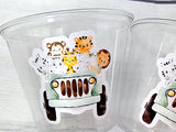 SAFARI PARTY CUPS  - Safari Birthday Cups Safari Birthday Safari Party Safari Decorations Safari Baby Shower Safari Favors Jungle Party Cups