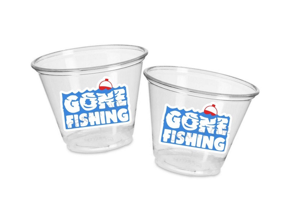 FISHING PARTY CUPS - Gone Fishing Party Fishing Party Favors Fishing Bobber Decorations Fishing Birthday Fishing Party Bait Bobber Fish Cups