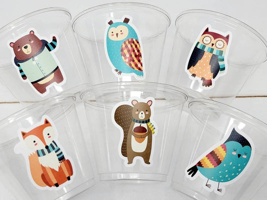 WOODLAND PARTY CUPS - Woodland Cups Woodland Animals Woodland Decorations Woodland Birthday Woodland Baby Shower Woodland Birthday Party