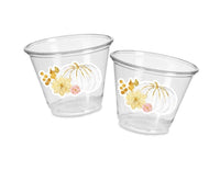 PUMPKIN PARTY Cups - White Gold Pink Pumpkin Party Gold Pumpkin Cups Little Pumpkin Fall Baby Shower Pink Pumpkin Little Pumpkin Cups