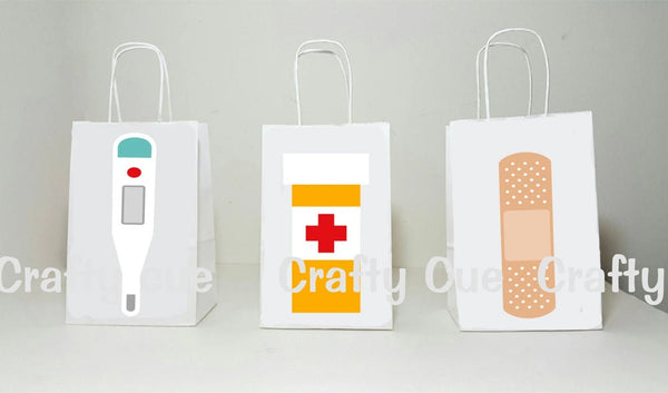 Doctor Goody Bags, Doctor's Kit Goody Bags, Nurse Goody Bags, Doctor's Party Favor Bags, Thermometer Bag, Medicine Bag