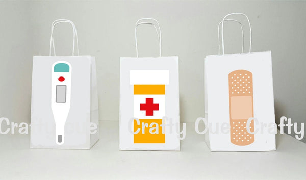 Doctor Goody Bags, Doctor's Kit Goody Bags, Nurse Goody Bags, Doctor's Party Favor Bags, Thermometer Bag, Medicine Bag