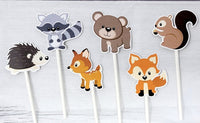 Woodland Animal Cupcake Toppers, Woodland Cupcake Toppers, Forest Animals, Bear, Squirrel, Fox, Raccoon, Porcupine, Deer (103171047P)