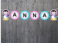 PENGUIN BANNER - Penguin Birthday Banner Penguin Party Banner Penguin Party Decorations Penguin Party Supplies Winter Wonderland Party