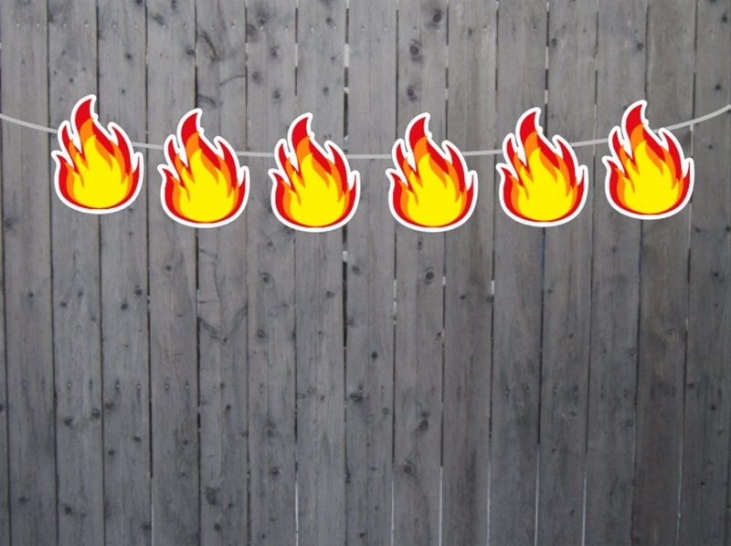 Fire Garland, Fire Banner, Flame, Firetruck Garland, Firetruck Banner, Firetruck Party Banner, Firetruck Decorations, Firetruck Party Sign