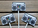 Boombox Cupcake Toppers - 80's Party Decorations - 80's Birthday Cupcake Toppers