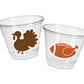 THANKSGIVING PARTY CUPS - Fall Party Cups Turkey Party Cups Little Turkey Turkey Cups Thanksgiving Cups Thanksgiving Football Turkey Cups