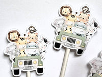 Set of 12 - SAFARI ANIMAL CUPCAKE Toppers - Jungle Animal Cupcake Toppers - Zoo Animal Cupcake Toppers - Safari Animal Cupcake Toppers