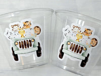 SAFARI PARTY CUPS  - Safari Birthday Cups Safari Birthday Safari Party Safari Decorations Safari Baby Shower Safari Favors Jungle Party Cups