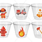 FIRETRUCK PARTY CUPS - Firetruck Cups Firetruck Party Firetruck Birthday Firetruck Birthday Party Favors Fire Truck Favors Fireman Birthday