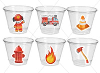 FIRETRUCK PARTY CUPS - Firetruck Cups Firetruck Party Firetruck Birthday Firetruck Birthday Party Favors Fire Truck Favors Fireman Birthday