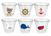 NAUTICAL PARTY CUPS - Nautical Cups Nautical Birthday Nautical Party Nautical Party Favors Nautical Baby Shower Anchor Party Cups Anchor Cup
