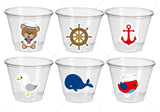 NAUTICAL PARTY CUPS - Nautical Cups Nautical Birthday Nautical Party Nautical Party Favors Nautical Baby Shower Anchor Party Cups Anchor Cup