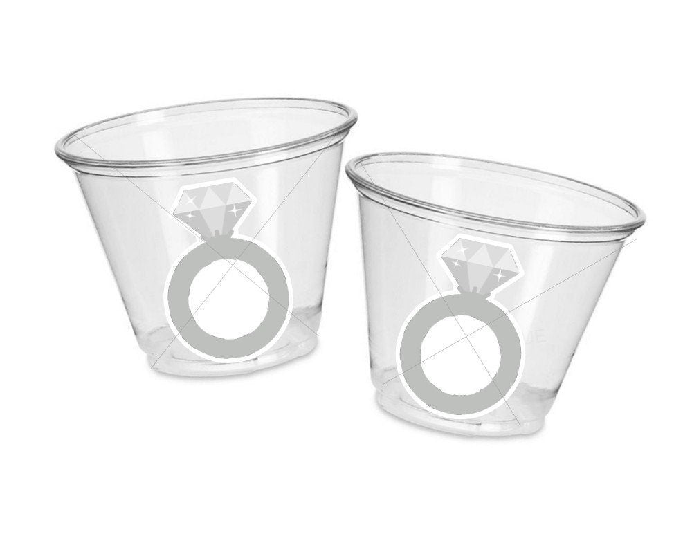WEDDING FAVOR CUPS -Wedding Party Cups Wedding Decorations Wedding Party Favors Wedding Party Supplies Wedding Ring Cup Rehearsal Dinner Cup