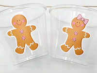 GINGERBREAD PARTY CUPS -Gingerbread Cups Christmas Party Cups Gingerbread Party Gingerbread He or She Cups Birthday Decoration Gender Reveal