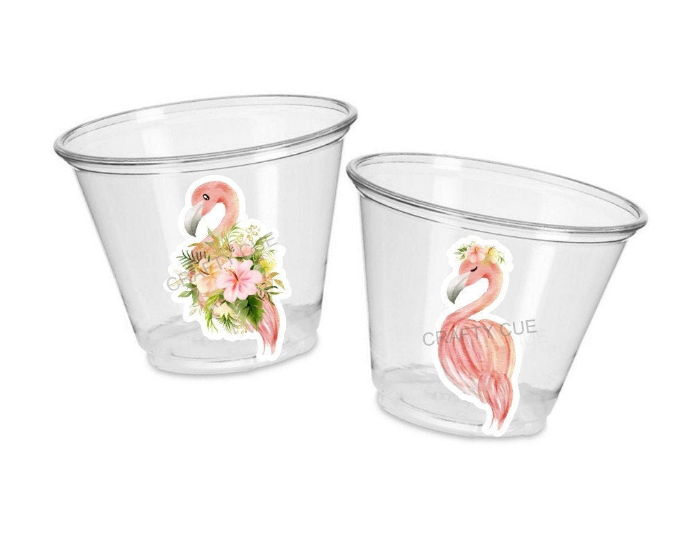 FLAMINGO PARTY CUPS - Flamingo Cups Flamingo Birthday Party Decorations Flaming Baby Shower Flamingo Bachelorette Cups Flamingo Party Favors