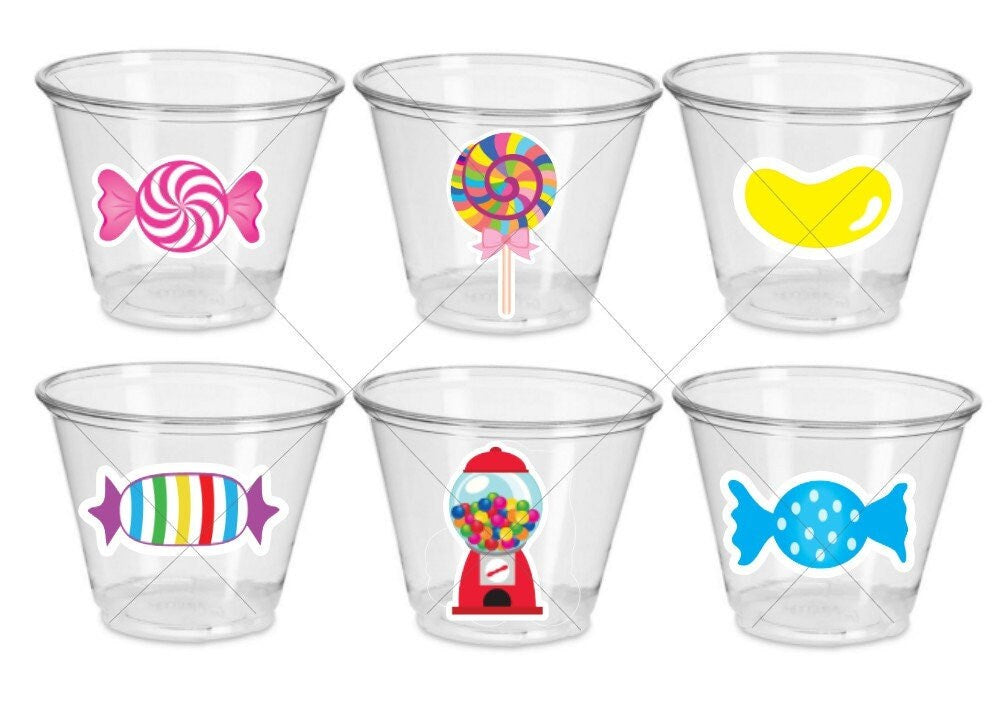 CANDY PARTY CUPS -Candy Cups Candy Birthday Cups Candy Buffet Cups Candy Buffet Decoration Candy Birthday Sweet 16 Party Favors Sweets Table