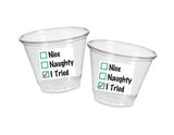 CHRISTMAS PARTY CUPS - Nice Cups Naughty Cups Christmas Decorations Christmas Party Supplies Christmas Party Favors, Christmas Gifts Cups