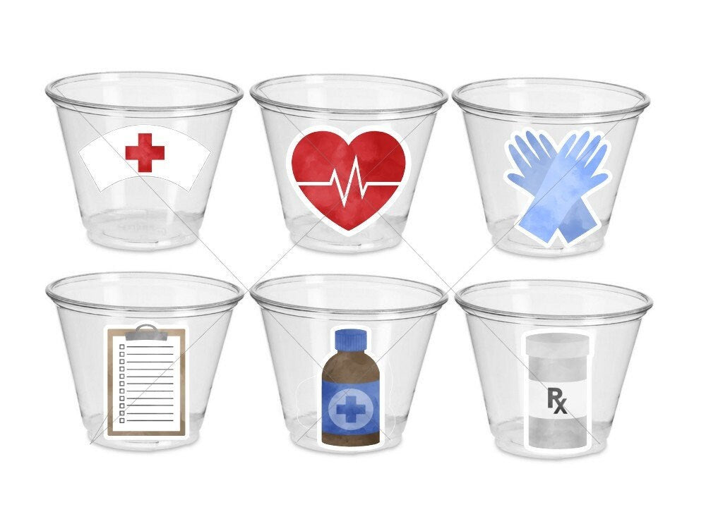 NURSING PARTY CUPS - Doctor Party Cups Nurse Party Cups Nursing Party Rn Party Decorations Medical School Party Nurse Graduation Party Meds