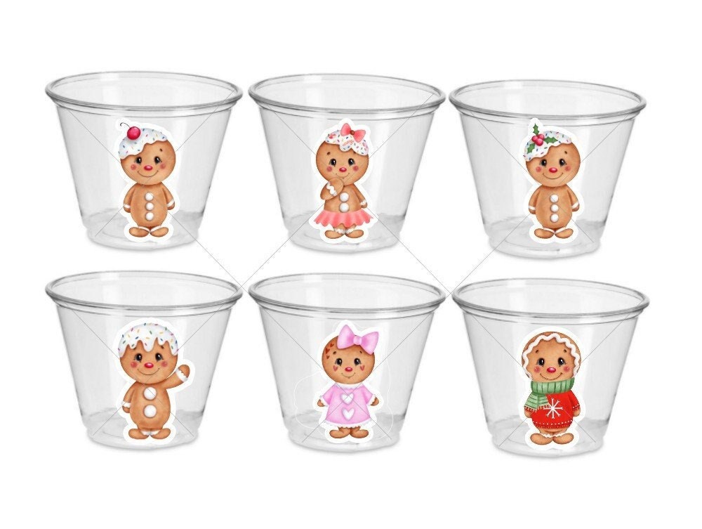 GINGERBREAD PARTY CUPS -Gingerbread Cups Christmas Party Cups Gingerbread Party Gingerbread He or She Cups Birthday Decoration Gender Reveal