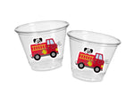 FIRETRUCK PARTY CUPS - Firetruck Cups Firetruck Party Firetruck Birthday Firetruck Birthday Party Favors Fire Truck Favors Fireman Birthday