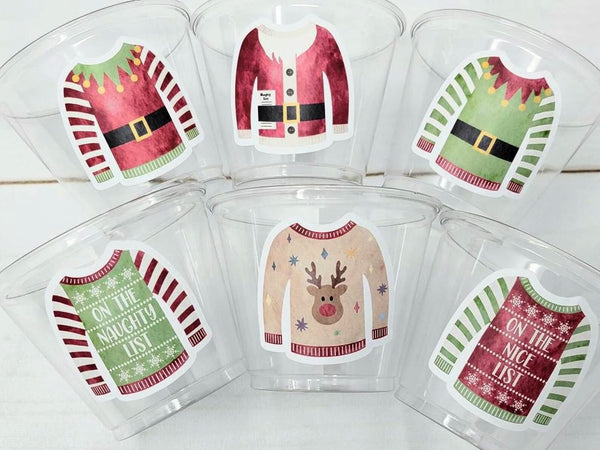 CHRISTMAS PARTY CUPS - Ugly Sweater Christmas Cups Christmas Decorations Christmas Party Supplies Christmas Party Favors Christmas Gifts