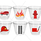 FIRETRUCK PARTY CUPS - Firetruck Cups Firetruck Party Firetruck Birthday Firetruck Birthday Party Favors Fire Truck Favors Fireman Birthday
