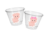 PIG PARTY CUPS - Pig Birthday Cups Pig Party Favors Farm Party Cups Pig Baby Shower Farm Birthday Pig Party Decorations Farm Party Piggy