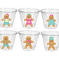 GINGERBREAD PARTY CUPS -Gingerbread Cups Christmas Party Cups Gingerbread Party Gingerbread He or She Cups Birthday Decoration Gender Reveal