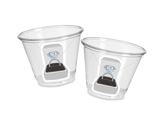 WEDDING FAVOR CUPS -Wedding Party Cups Wedding Decorations Wedding Party Favors Wedding Party Supplies Wedding Ring Cup Rehearsal Dinner Cup