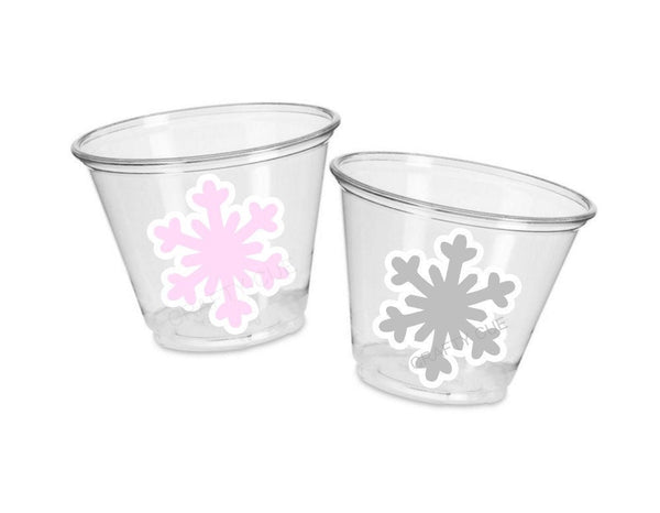 SNOWFLAKE PARTY CUPS -Snowflake Cups Snowflake Birthday Snowflake Baby Shower Snowflake Decorations Snowflake Party Supply Winter Wonderland